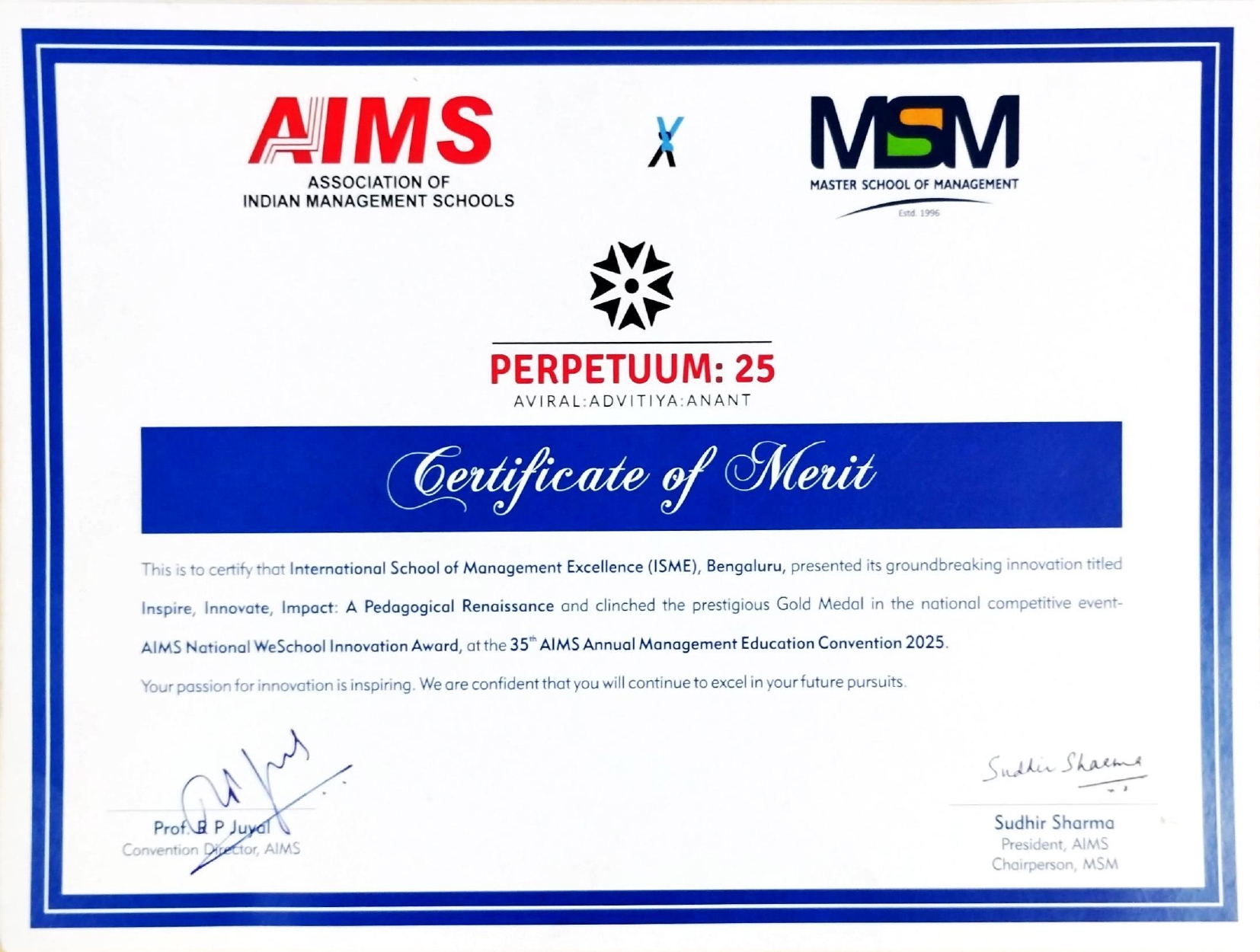 AIMS Silver Medal
